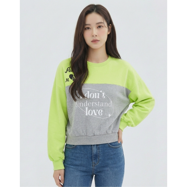 [반에이크] 투톤배색 맨투맨 티셔츠_VB32TSQ304Z