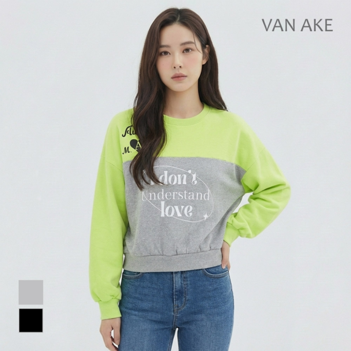 [반에이크] 투톤배색 맨투맨 티셔츠_VB32TSQ304Z