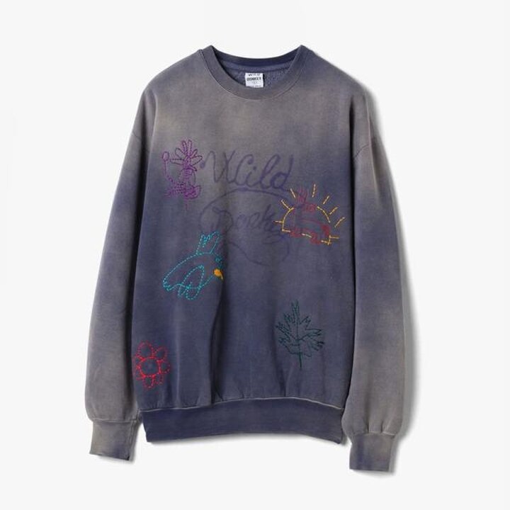 (신세계센텀점)WILD DONKEY /와일드 동키/ SCRIBBLES 1 CREWNECK/수입맨투맨/ PURPLE/ WIF1M60017A69