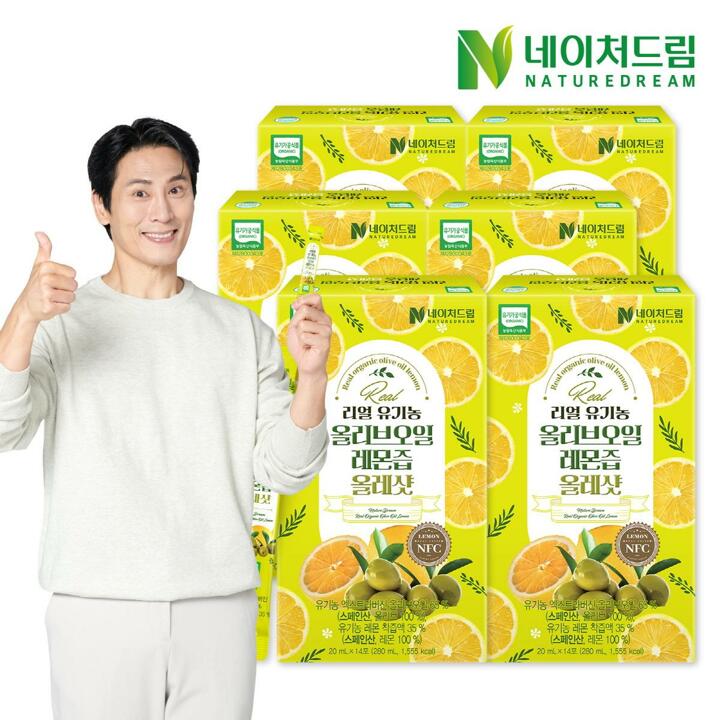 네이처드림 리얼 유기농 올리브오일 레몬즙 올레샷 20ml 14포 6박스/폴리페놀