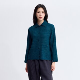 [플리츠미] 지그재그 엠브로이더리 플리츠 숏 자켓_PPJKF125019