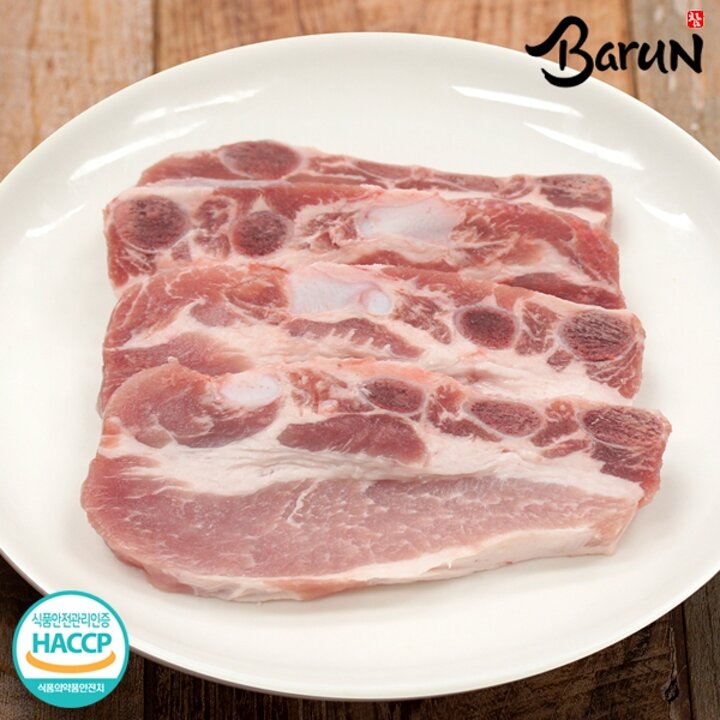 참바른한돈 프리미엄 국내산 냉장 한돈생갈비 1kg / 바른재료 바른위생