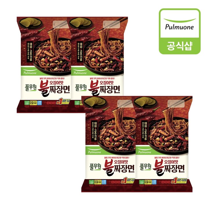 풀무원 오징어맛불짜장면 2인(624g)X4개