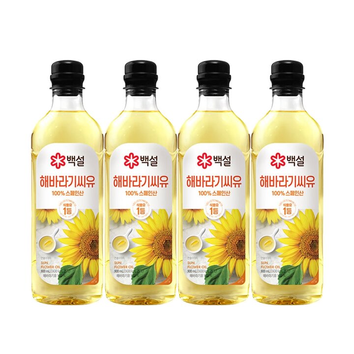 CJ 백설 해바라기씨유 900ml x4개