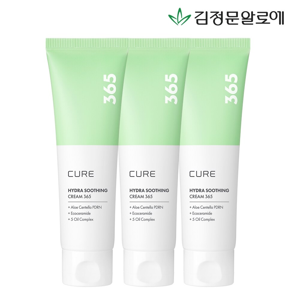 [김정문알로에] 큐어 알로에시카PDRN 하이드라 수딩크림 365 80ml 3개