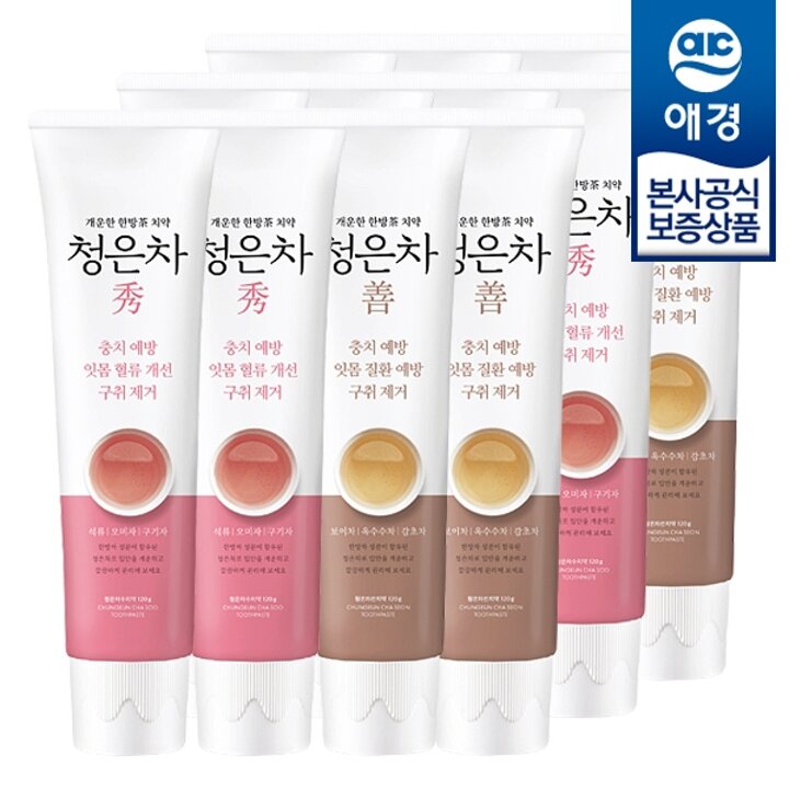 [애경] 2080 청은차 치약 120g x12개
