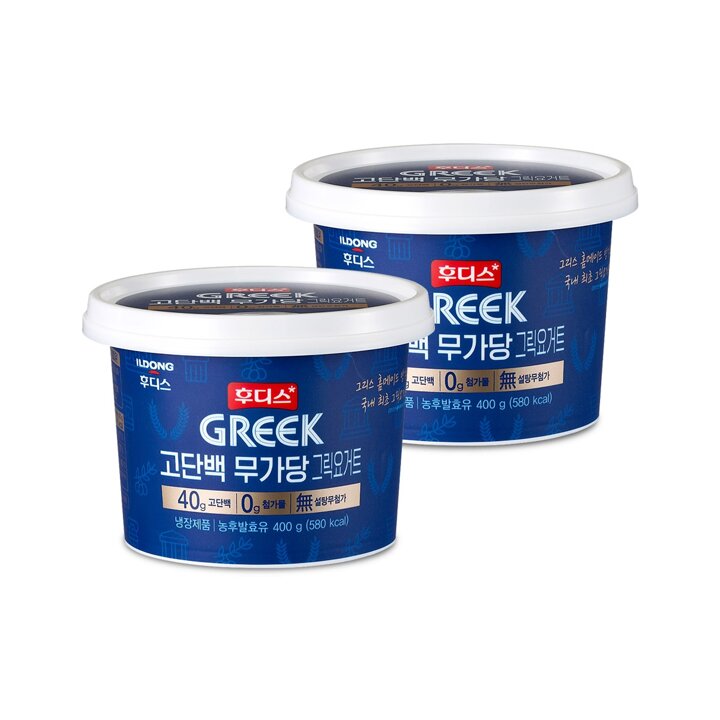 [S] 후디스 고단백 무가당 그릭요거트 플레인 400g 2개