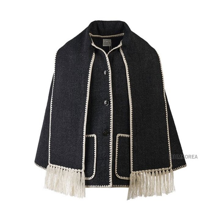 (신세계김해점)[토템] FW25 여성 스카프 디테일 코트 244WRO918FB0292 083
