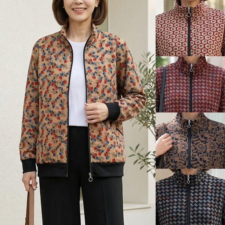 [엄마옷 로즈맘] 데일나염하이넥집업자켓