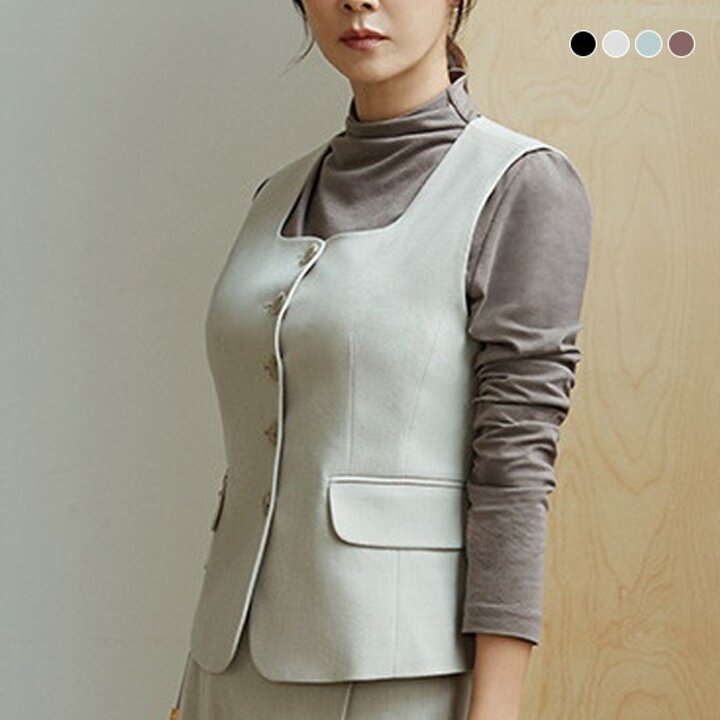 실크블렌디드 하프넥 드레이핑 티블라우스