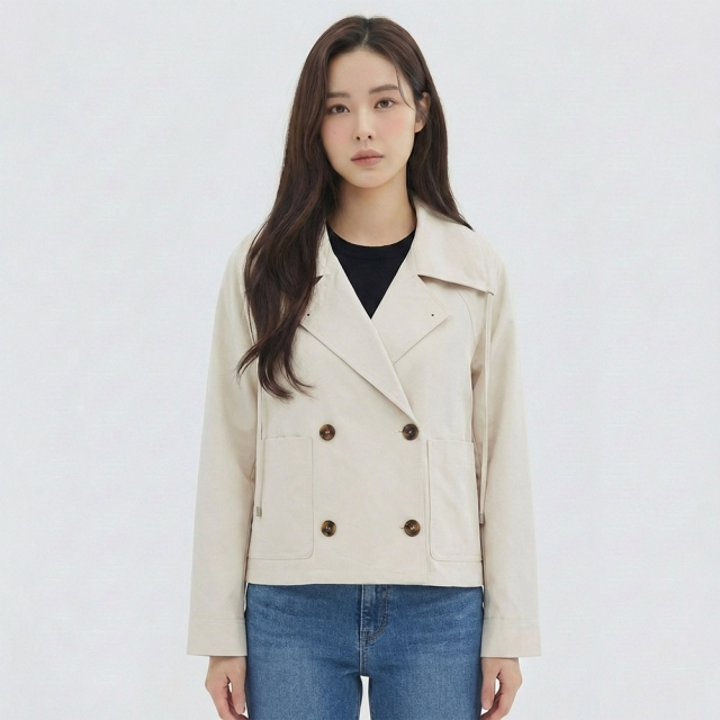 [반에이크] 빅포켓 하프트렌치코트_VB33BBMD01Z