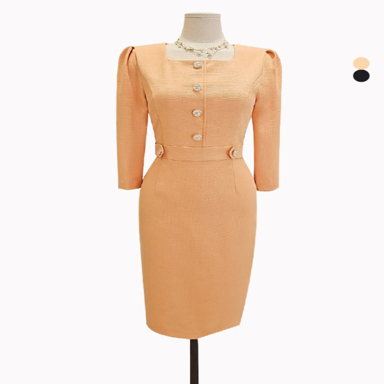 비죠 금장 단추 원피스YMSH25SS550