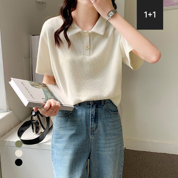[1+1] KARRA 캐주얼루즈핏티셔츠_A0683M_SET