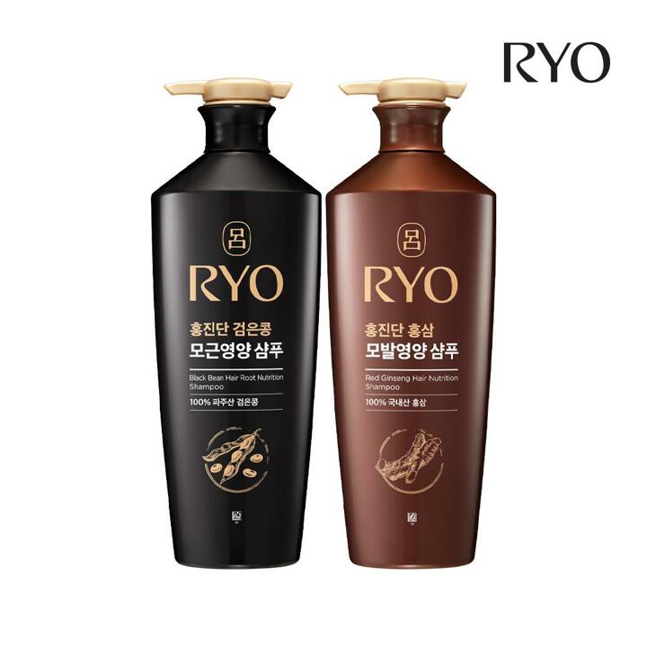 려 홍진단 검은콩 두피강화 샴푸 820ML + 려 홍진단 홍삼 모발영양 샴푸 820ML