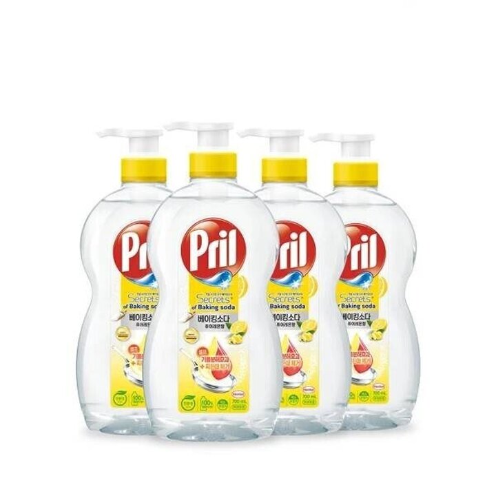 주방세제 프릴 베이킹소다/맑은식초 700ml(용기) x 4개