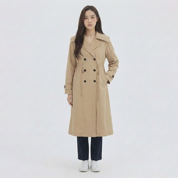 [반에이크] 허리스트링 트렌치코트_VB33BBUD02Z
