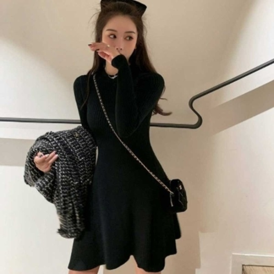 여자 연말 룩 파티 모임 코디 겨울 블랙 미니 드레스19914797667501