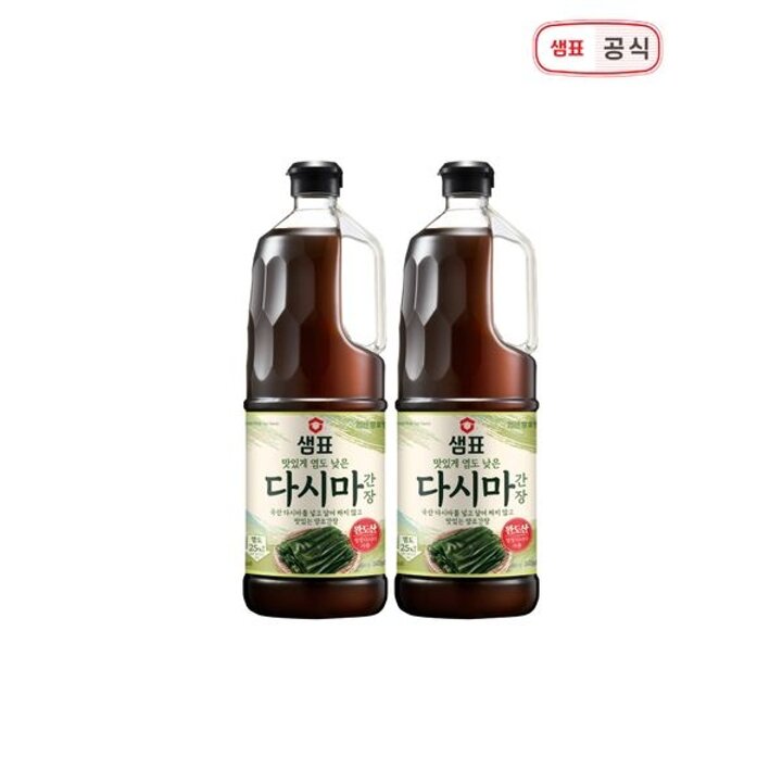 [하프클럽/샘표] 국산 다시마로 짜지않은 다시마간장 1.7L x 2병