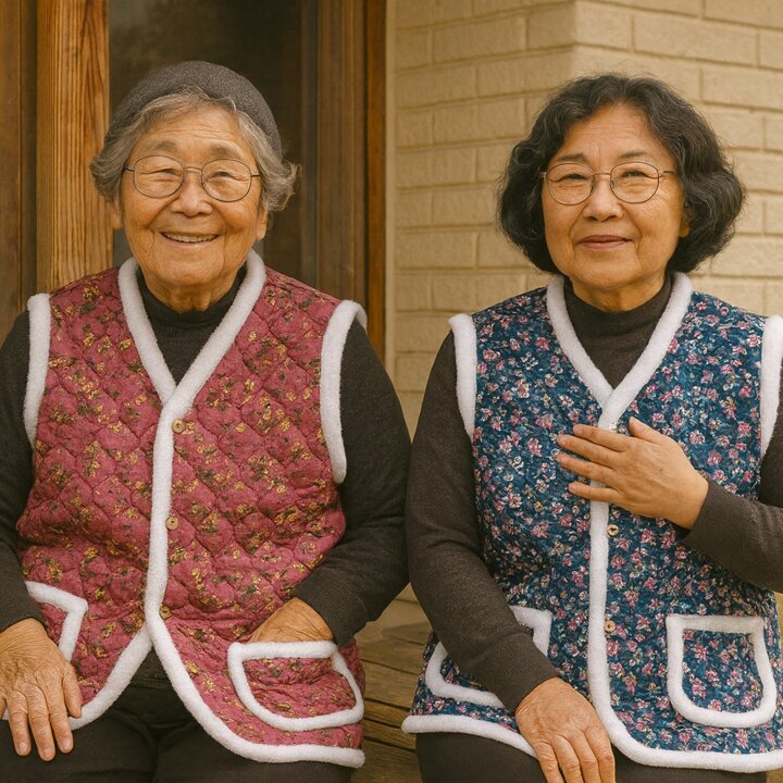 레트로 꽃무늬 엄마조끼 겨울 누빔 보아털 촌캉스 베스트 김장 캠핑