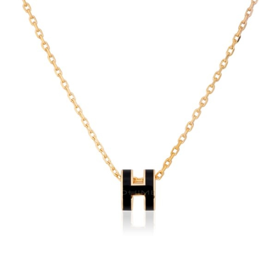 에르메스목걸이 미니팝아슈 POP-H MINI 블랙+골드