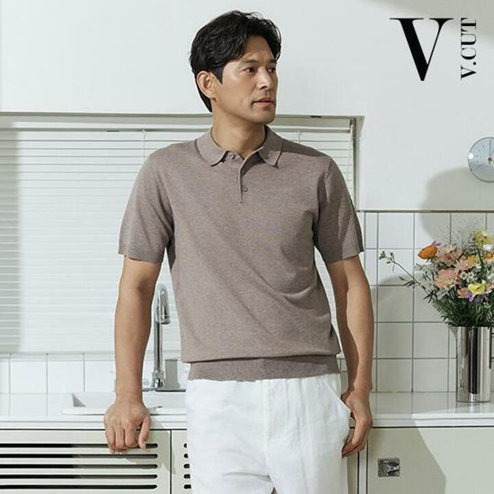 브이컷 26SS NEW 남성 린넨 카라니트 4종