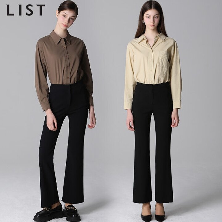 [리스트(LIST)] 솔리드 부츠컷 롱 팬츠 (택가격178000원)
