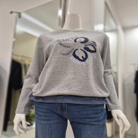 밑단스트링티셔츠(C63T002/그레이)DG