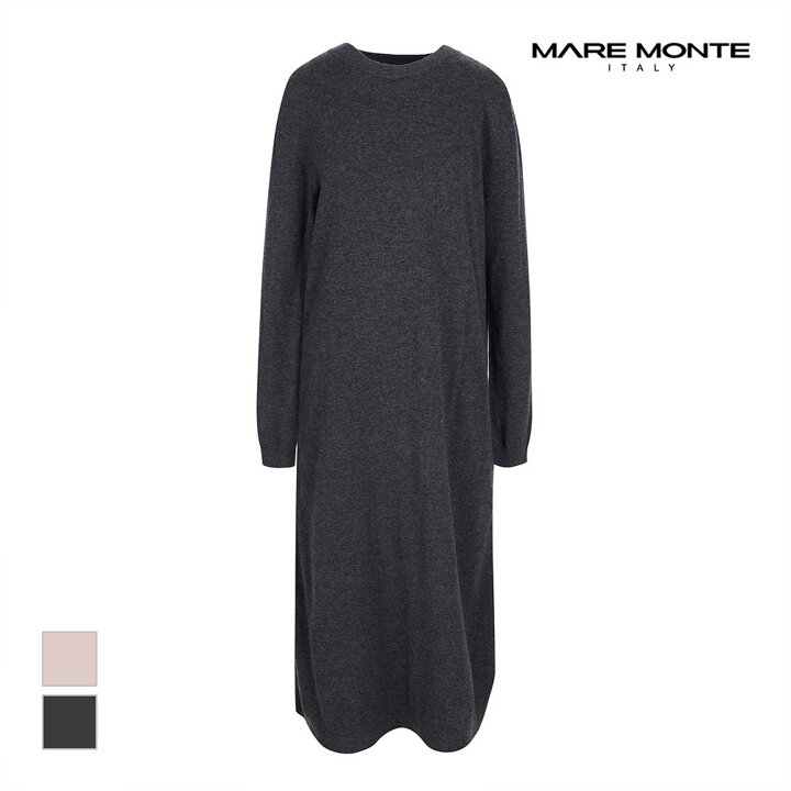 [마레몬떼] 라운드넥 뒷플리츠 니트 롱원피스_M21OMKT66P0