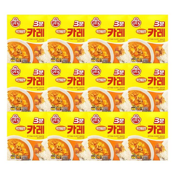 오뚜기 3분 카레 약간매운맛 200g 12개
