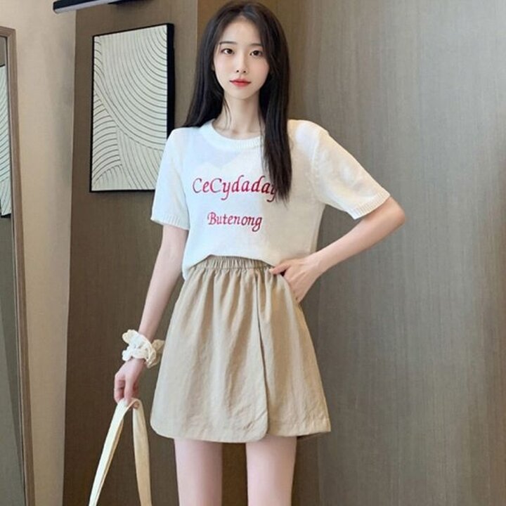 여름 시원한 5부 랩 치마 반바지 밴딩 와이드 스커트 여성밴딩바지