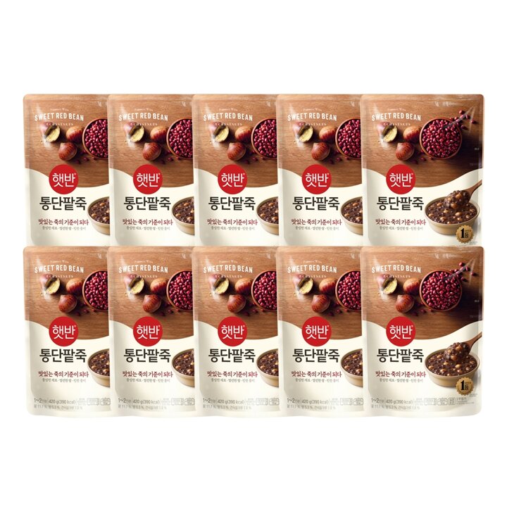 CJ 햇반죽 통단팥죽 420g X 10개