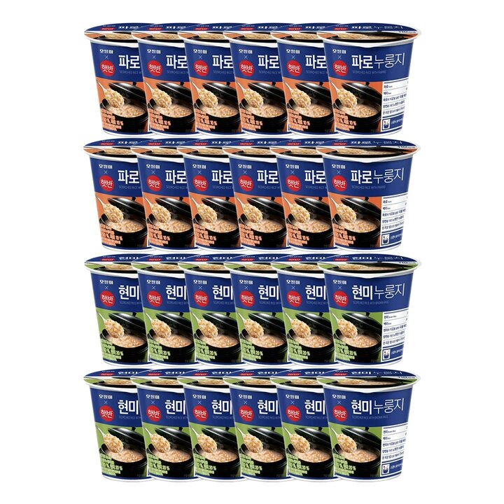 CJ제일제당 오쌀미 햇반 파로누룽지 30g x12개 + 현미누룽지 30g x12개