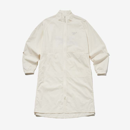 REEBOK 경량 롱 윈드 브레이커 (W) - 화이트 REJU-5EJ53-WT