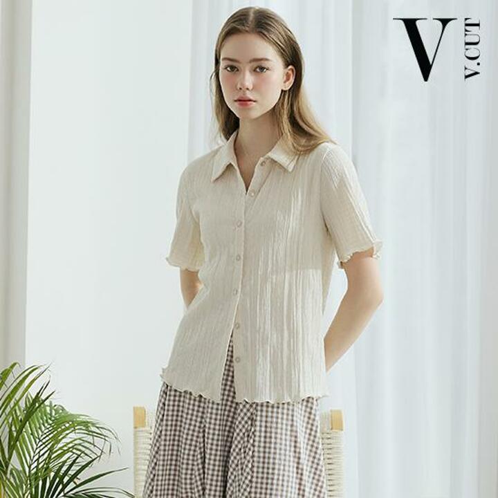 [런칭가59,900원→2만원↓] 브이컷 26SS 썸머 크링클 셔츠 3종
