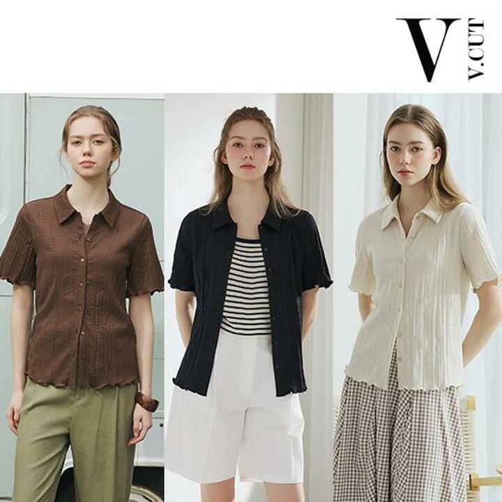 [런칭가59,900원→2만원↓] 브이컷 26SS 썸머 크링클 셔츠 3종