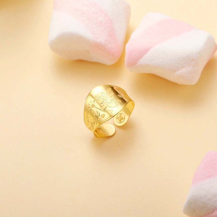 한국금다이아몬드 아기 순금 돌반지 엔젤 24K 0.5g 백일 조카 선물