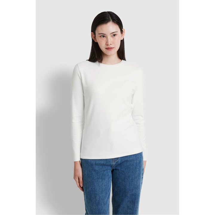 [JAJU/자주] 여 기모 긴팔 티셔츠_아이보리