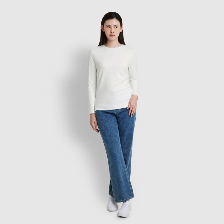 [JAJU/자주] 여 기모 긴팔 티셔츠_아이보리
