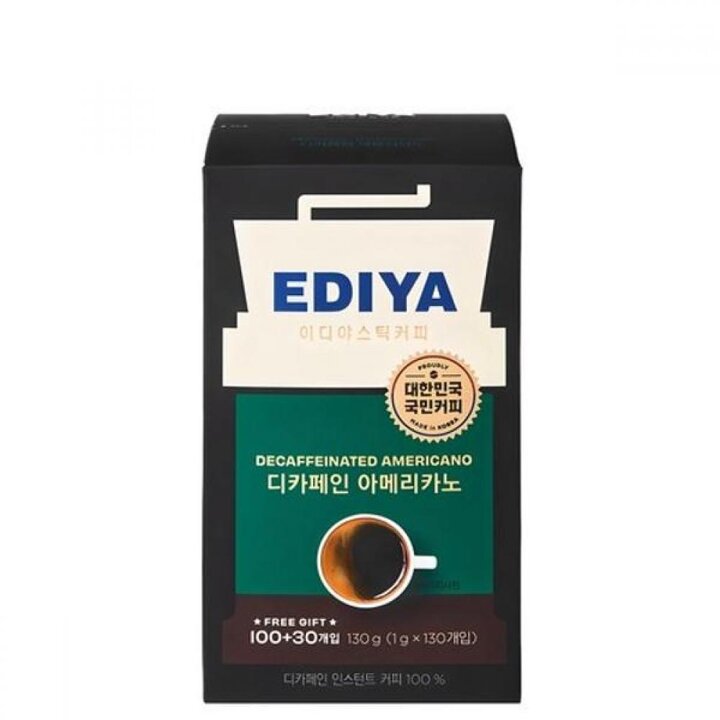 커피 이디야스틱커피 디카페인 아메리카노 1g x 130T 100+30