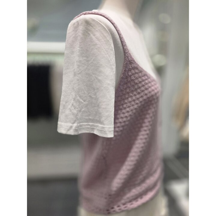 (신세계마산점)(IQ4WTS05)뜨개뷔스티에레이어드티셔츠