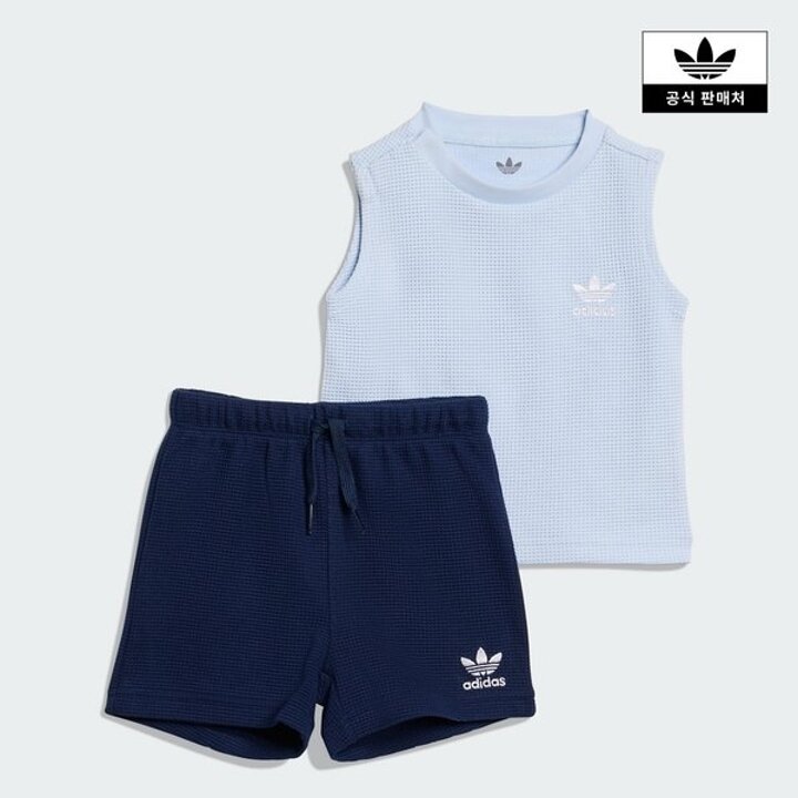 (신세계 사우스시티)[adidas kids] (A085-A100) 와플 쇼츠 탱크 세트 (KC8079)