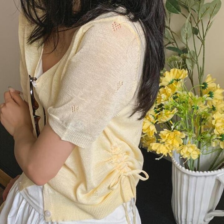 아트박스/신상오픈런 여성 독특한 짜임 뜨개질 브이넥 긴팔 가디건