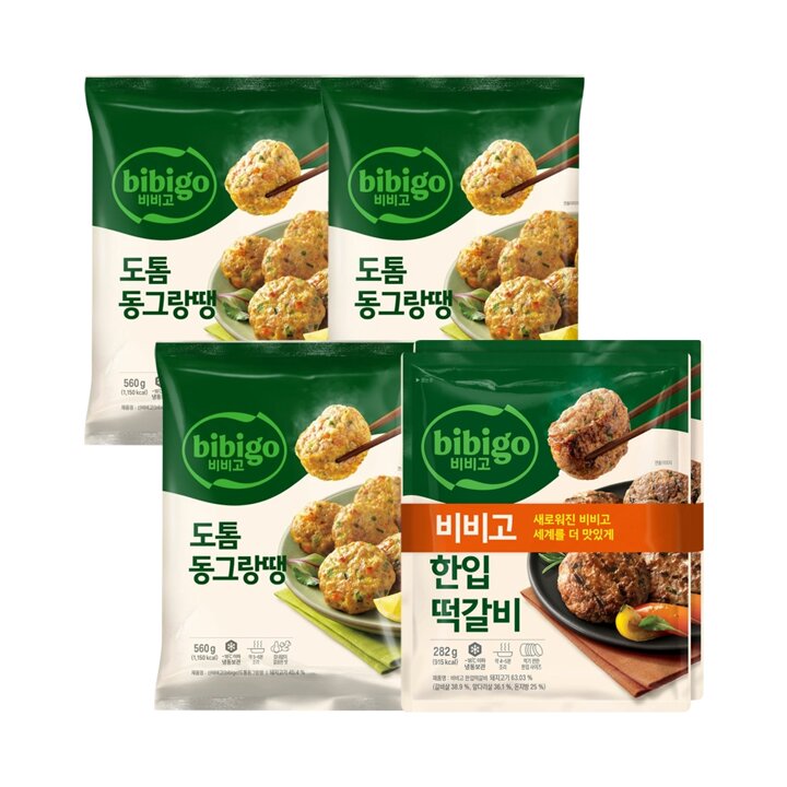 CJ제일제당 비비고 도톰동그랑땡 560g x3개+한입떡갈비282g x2개