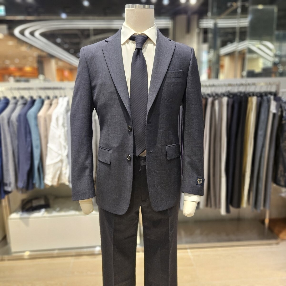 renoma 프리미엄  S/S  쉐도우 체크 네이비 수트 RQAMSJ26A