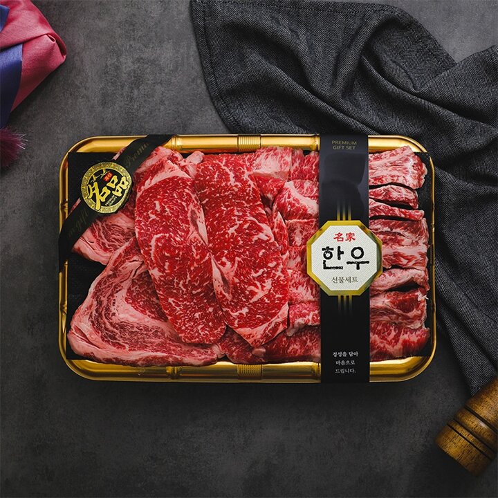 [명절후배송]마장동한우 명품 구이선물세트 2호 1+등급 1kg (등심500g/채끝500g)