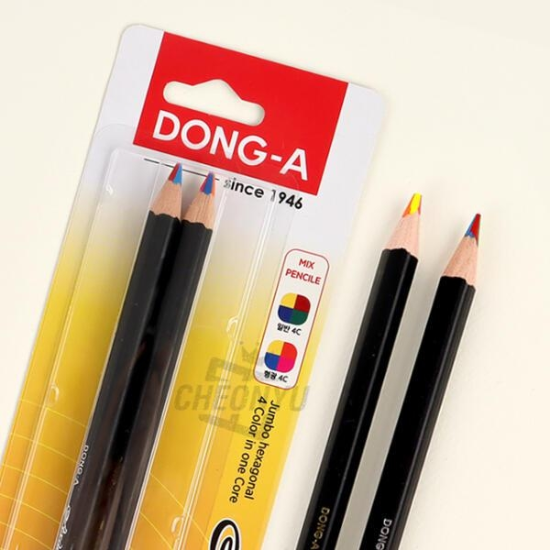 아트박스/문구앤토이스 [동아] 아도르  4색 믹스 색연필 2P(일반+형광)
