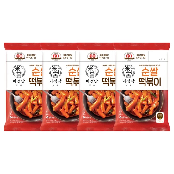 CJ 미정당 순쌀떡볶이 401g x4개