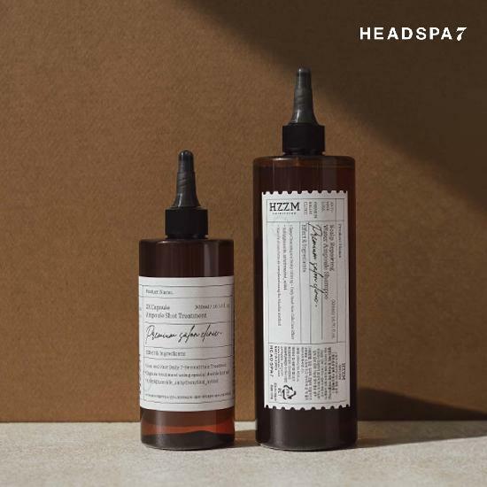 헤드스파7 HZZM 스칼프 리페어링 워터 앰플 샴푸 500ml + 2X 캡슐 앰플샷 트리트먼트 300ml