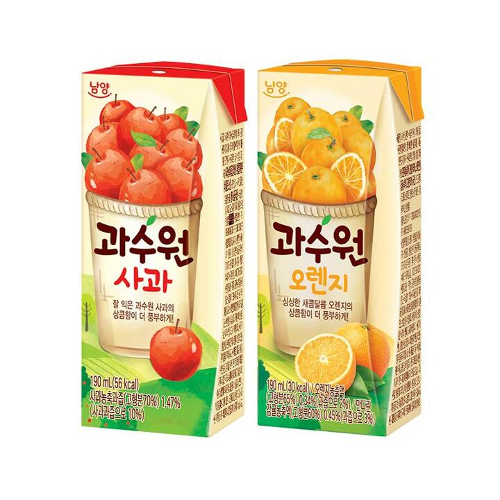 과수원 사과 190ml x 24개 + 오렌지 190ml x 24개