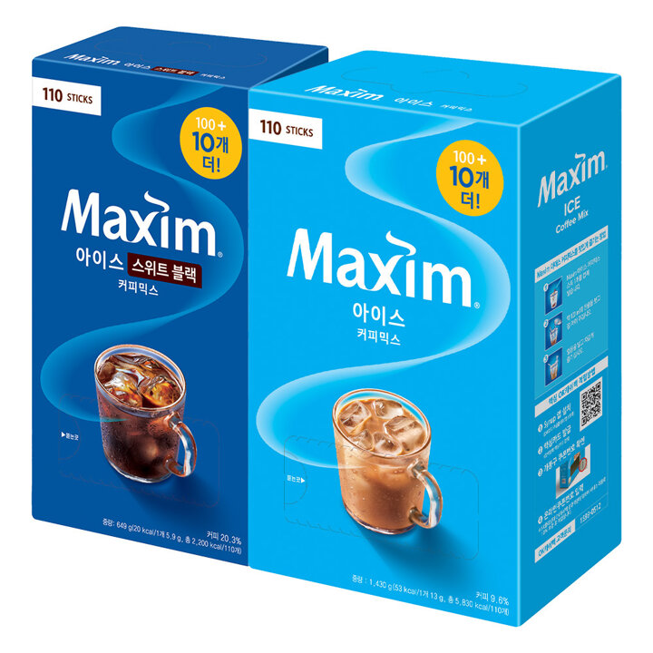 맥심 아이스 커피믹스 110T+맥심 아이스 스위트 블랙커피 110T